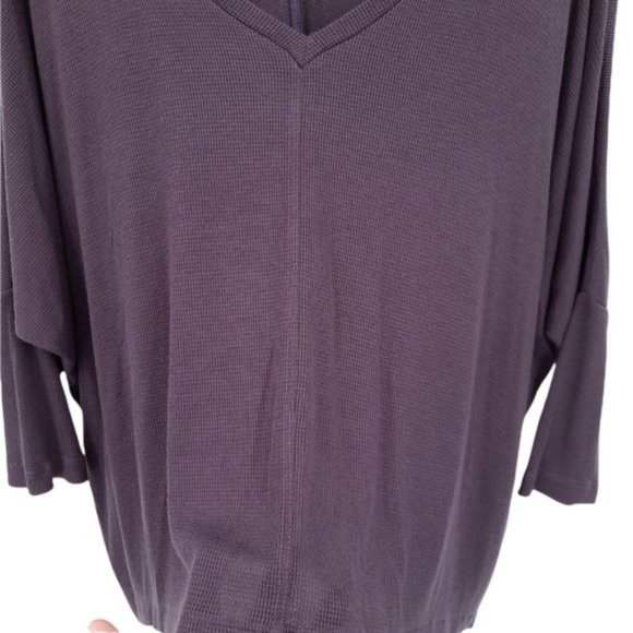 Victoria's Secret Purple Oversized Waffle Knit V-Neck V-Back Slouchy Crop Top S - Picture 4 of 11